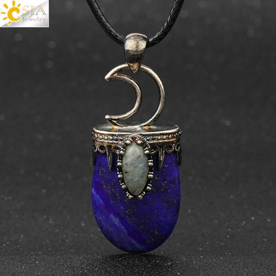 Natural Stone Crystal Antique Pendant Necklace - K&L Trending Products