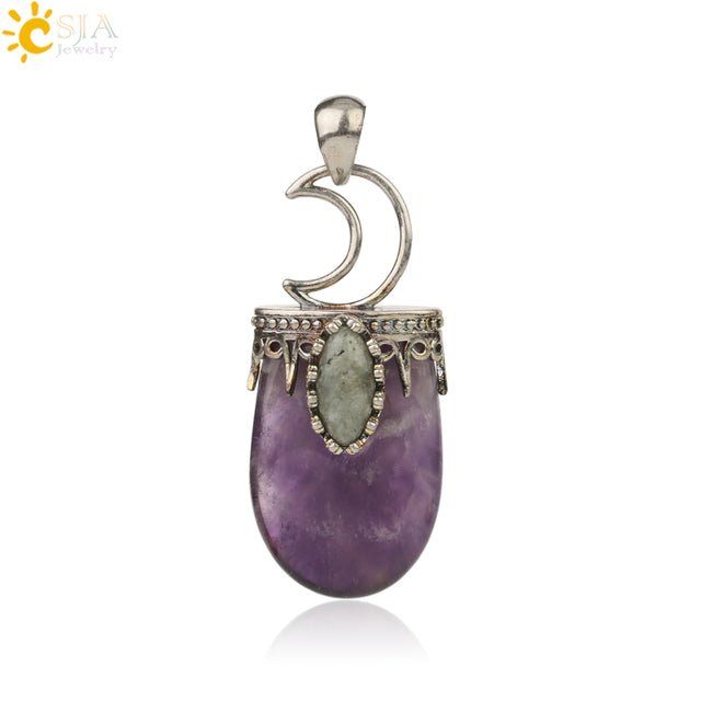 Natural Stone Crystal Antique Pendant Necklace - K&L Trending Products