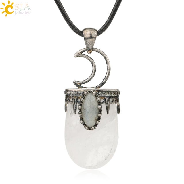 Natural Stone Crystal Antique Pendant Necklace - K&L Trending Products