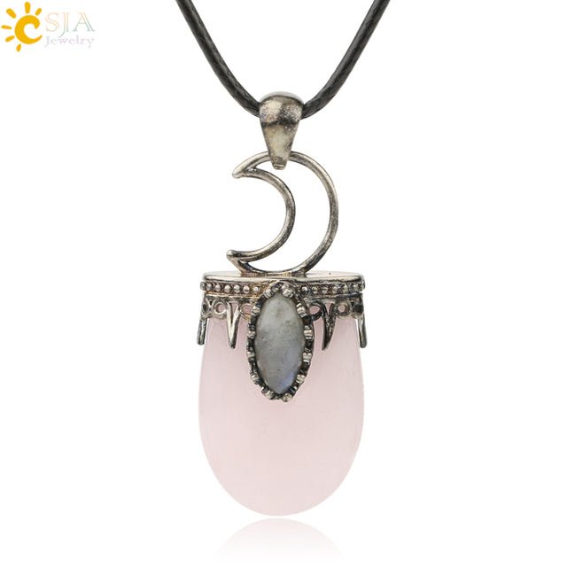 Natural Stone Crystal Antique Pendant Necklace - K&L Trending Products