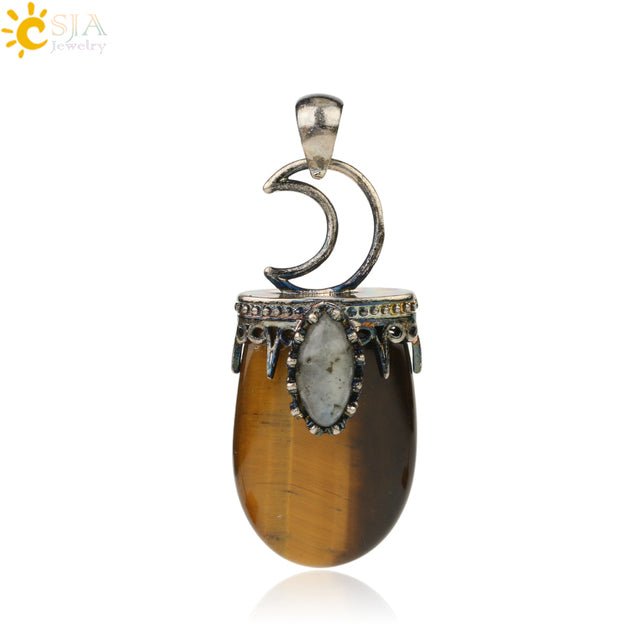 Natural Stone Crystal Antique Pendant Necklace - K&L Trending Products