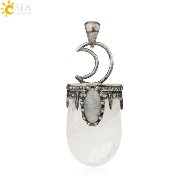 Natural Stone Crystal Antique Pendant Necklace - K&L Trending Products