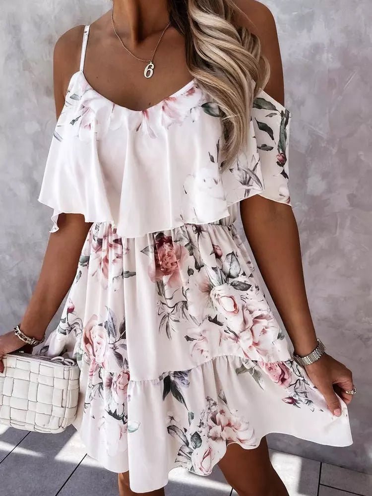 Off Shoulder Floral Mini Dress - K&L Trending Products