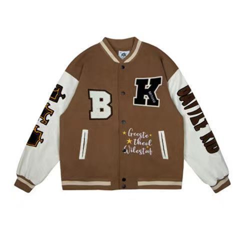 Quilted Embroidered Baseball Jacket - K&L Trending Products