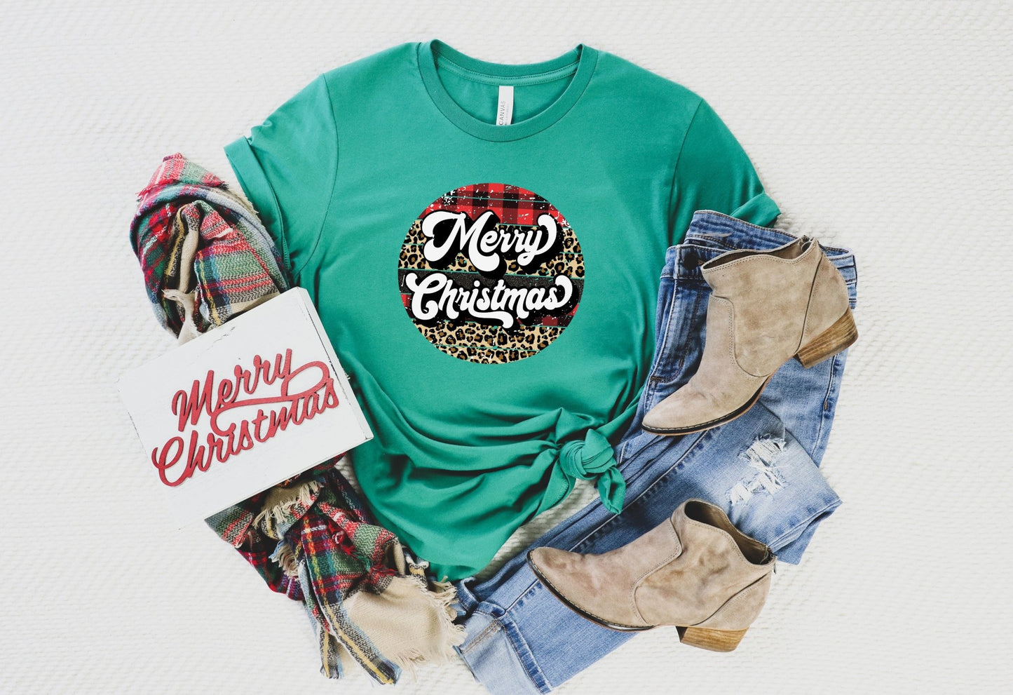 Retro Merry Christmas Shirt, Buffalo Plaid Christmas Shirt - K&L Trending Products