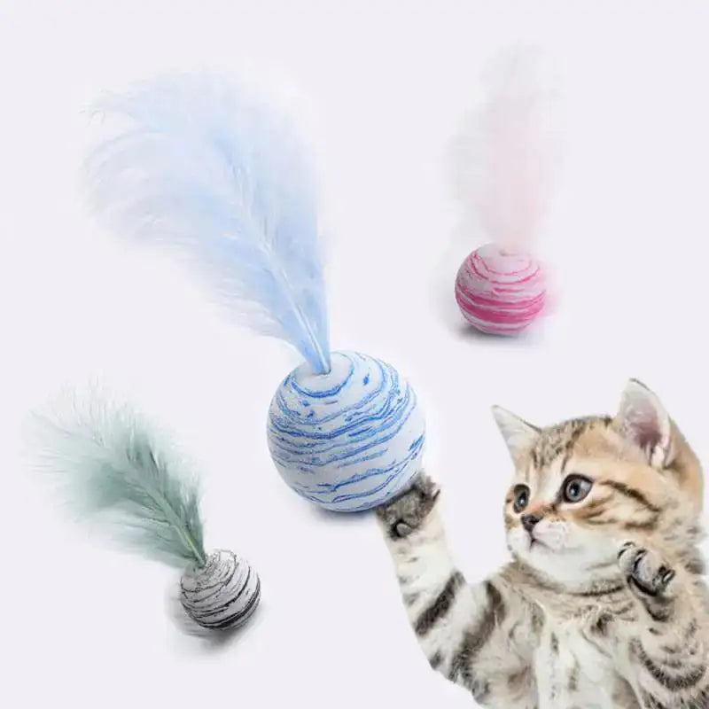 Cat Toy Feather Ball - K&L Trending Products