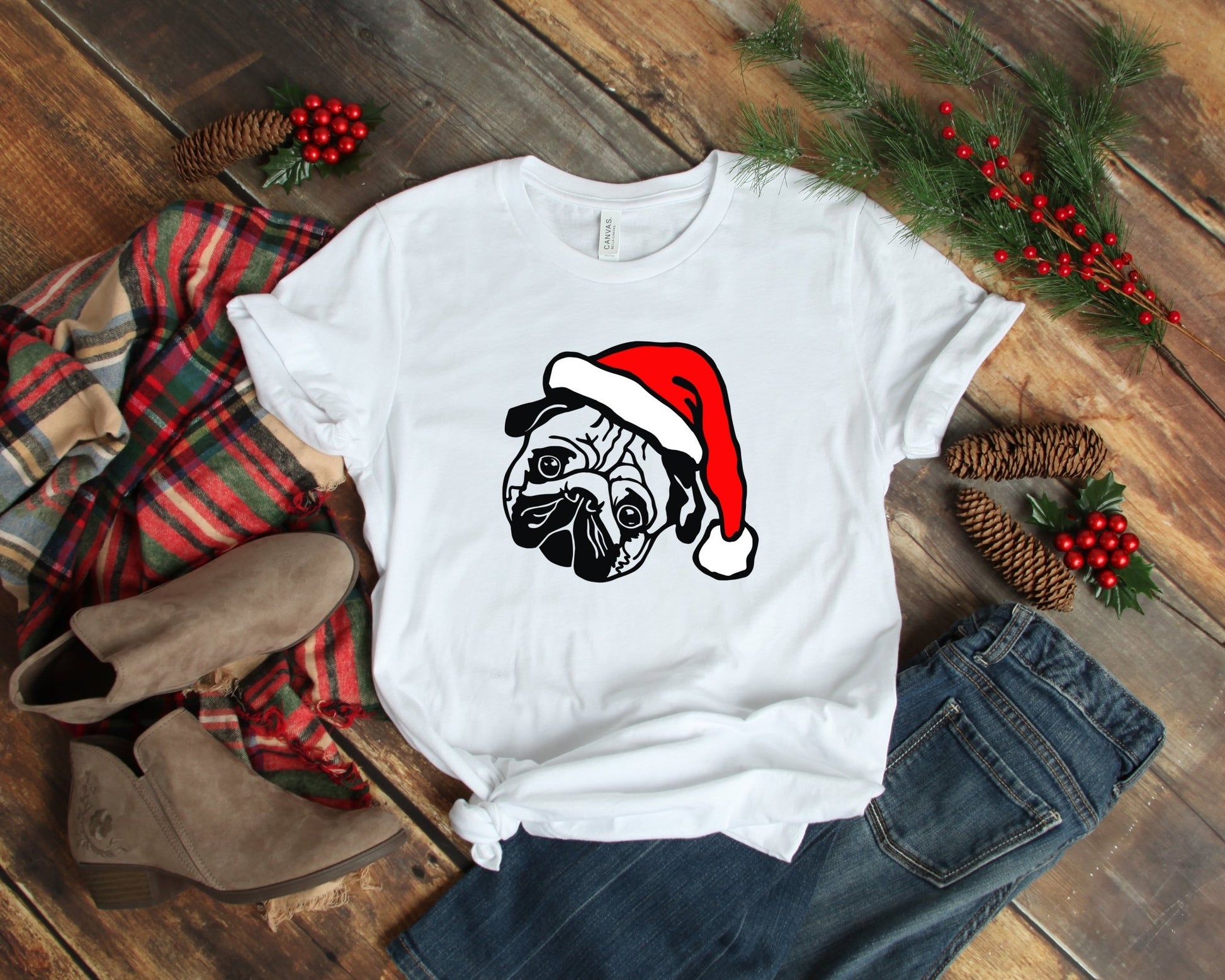 Santa Pug Shirt, Pug Christmas Shirt, Dog Lover Shirt - K&L Trending Products