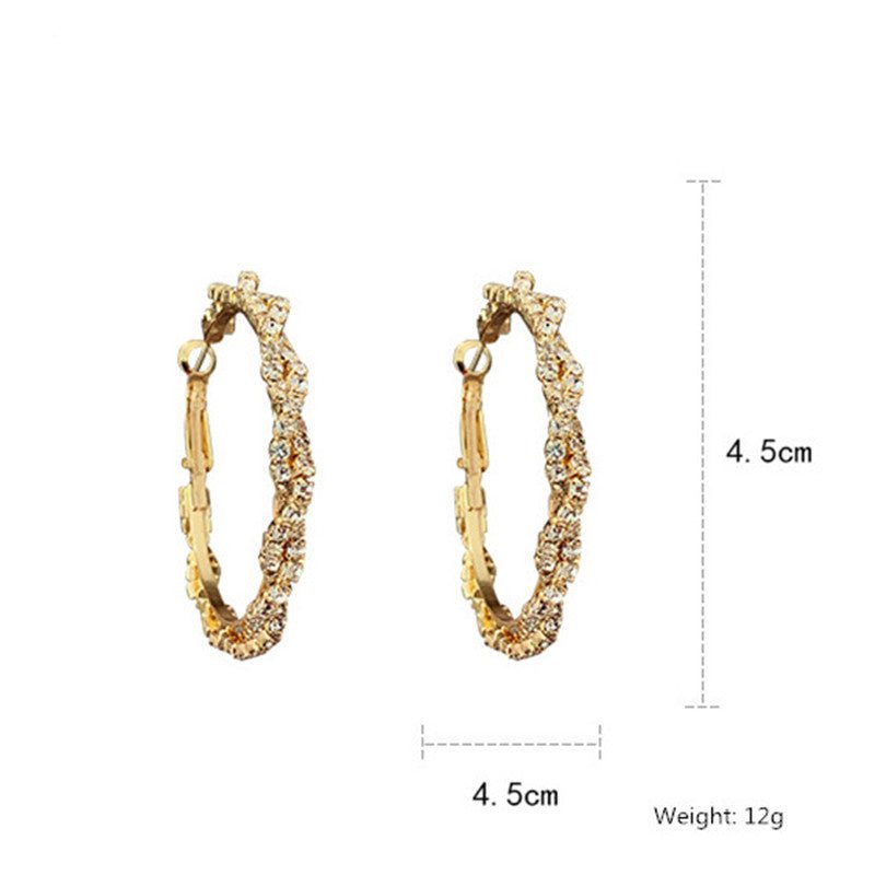 Shiny Screw Crystal Round Hoop Earrings - K&L Trending Products