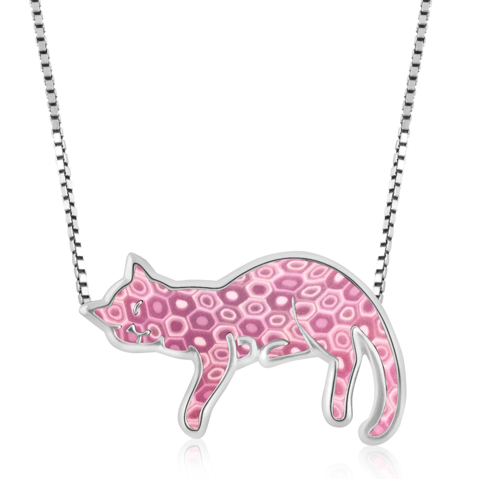 Silver Cat Necklace Pet Lovers Gift - K&L Trending Products