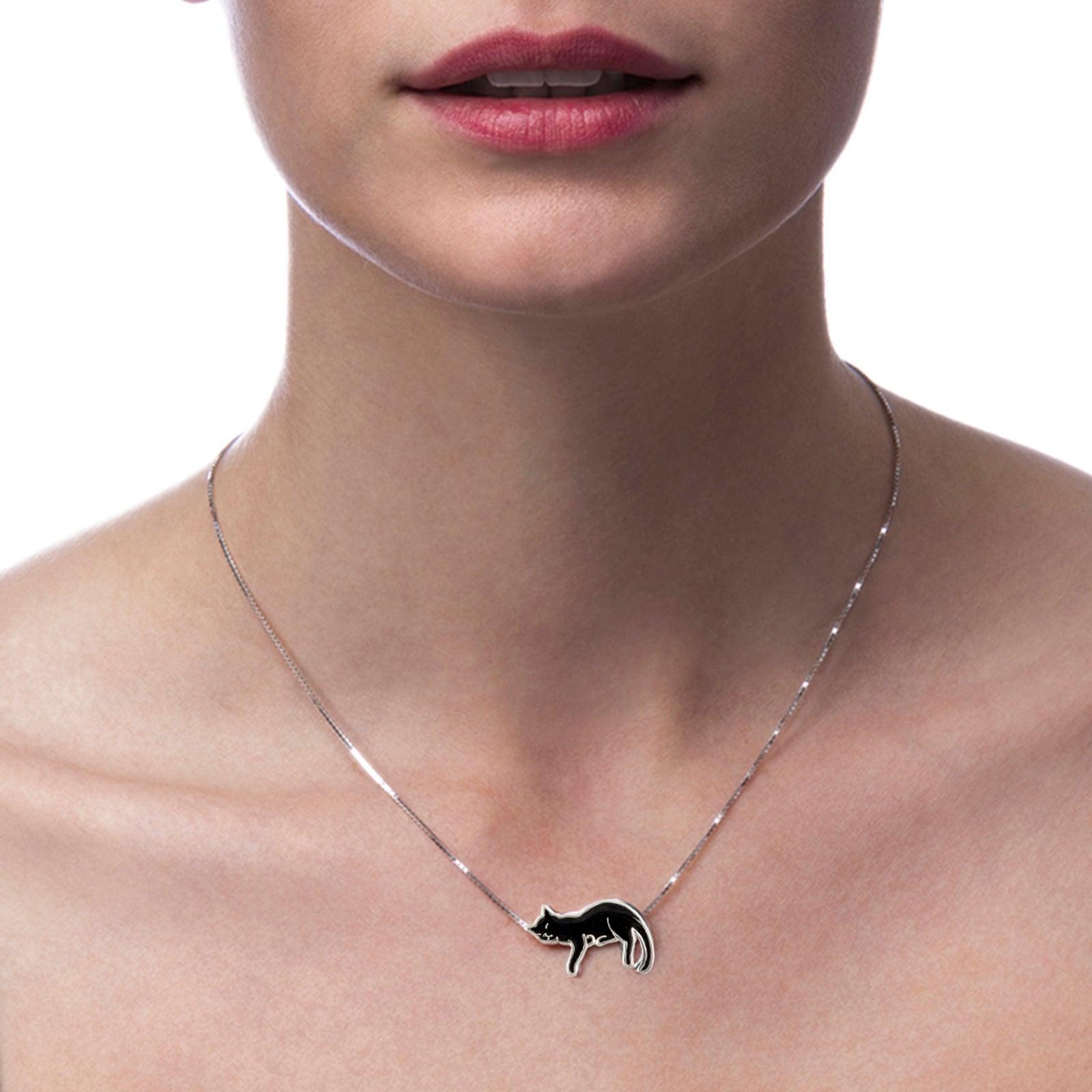 Silver Cat Necklace Pet Lovers Gift - K&L Trending Products