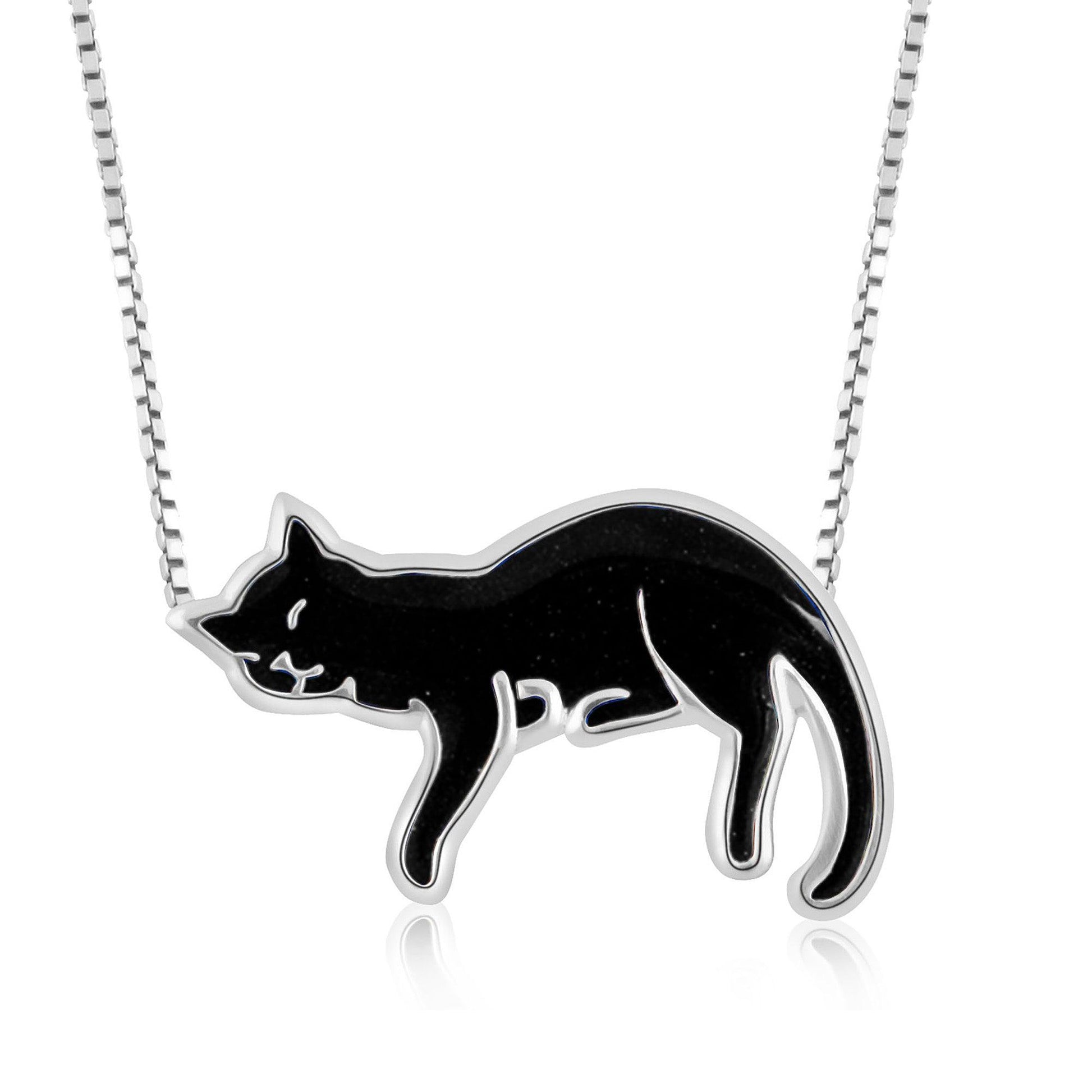 Silver Cat Necklace Pet Lovers Gift - K&L Trending Products