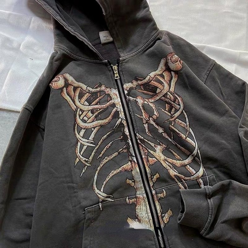 Skeleton Zipper Sweatshirt - K&L Trending Products