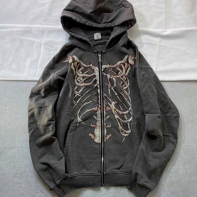 Skeleton Zipper Sweatshirt - K&L Trending Products