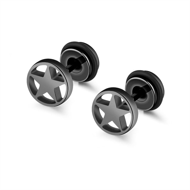 Small Black Punk Stud Earrings - K&L Trending Products