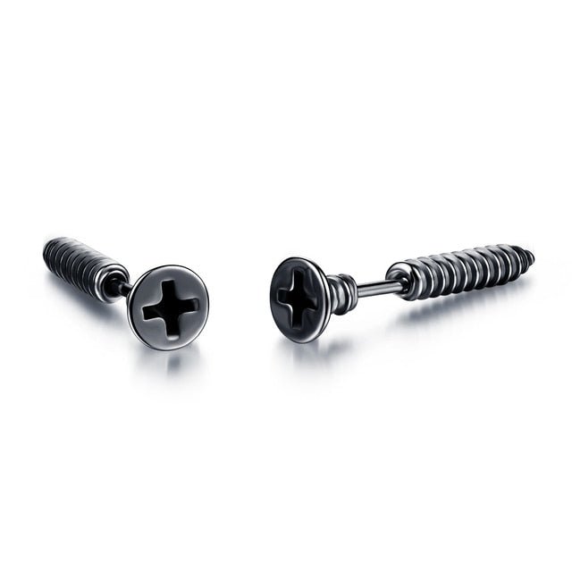 Small Black Punk Stud Earrings - K&L Trending Products