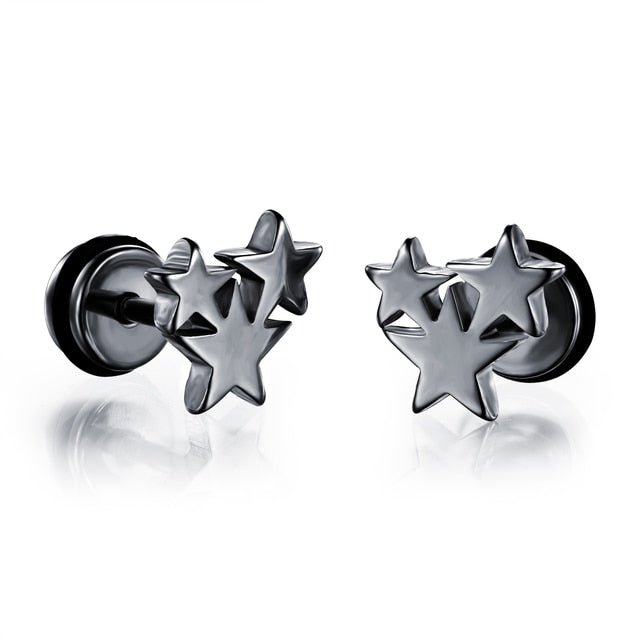 Small Black Punk Stud Earrings - K&L Trending Products