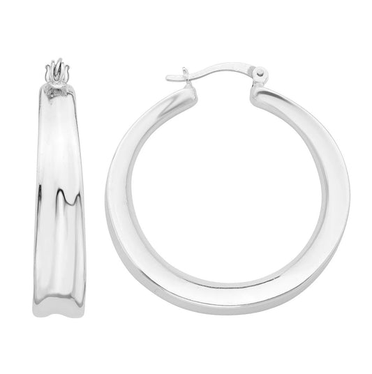 Sterling Silver Plain Polished Hoop Earrings - K&L Trending Products