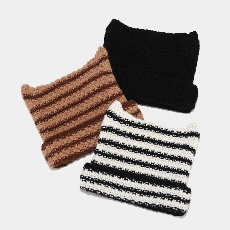 Striped Knitted Beanie - K&L Trending Products