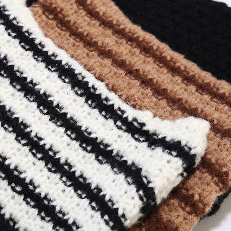 Striped Knitted Beanie - K&L Trending Products