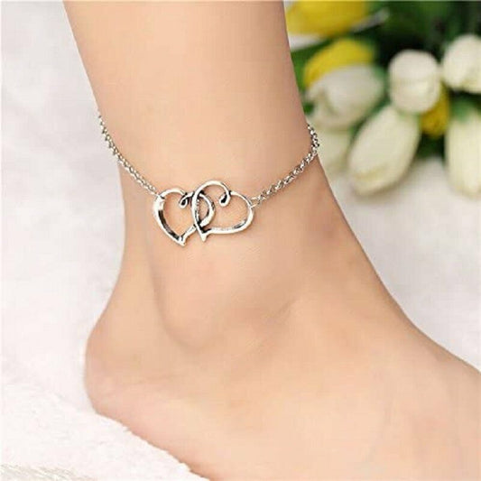 Women's Double Heart Arrow Shape Ankle Bracelet - K&L Trending Products