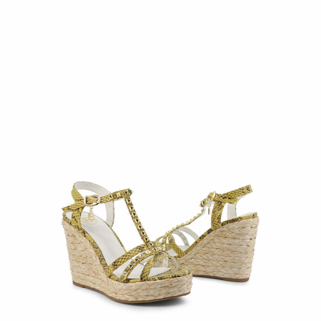 Yellow Snakeskin Wedge Sandals - K&L Trending Products
